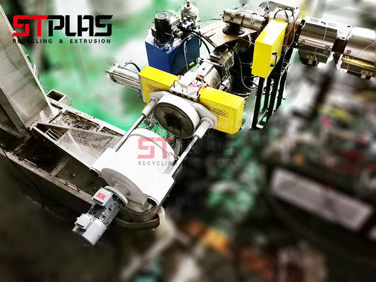 Η ταινία συμπιεστών τοποθετεί το πλαστικό Pelletizing σε σάκκο ο εξοπλισμός/η πλαστική μηχανή κοκκιοποίησης εξωθητών SS304 SJ100